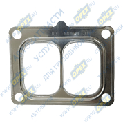 Прокладка (м/асбест) прямоуг. 125х95 2 внутр. отв. 63х44 4 отв. ф11 с выступом перфорированная турбокомпрессора WP12 Weichai